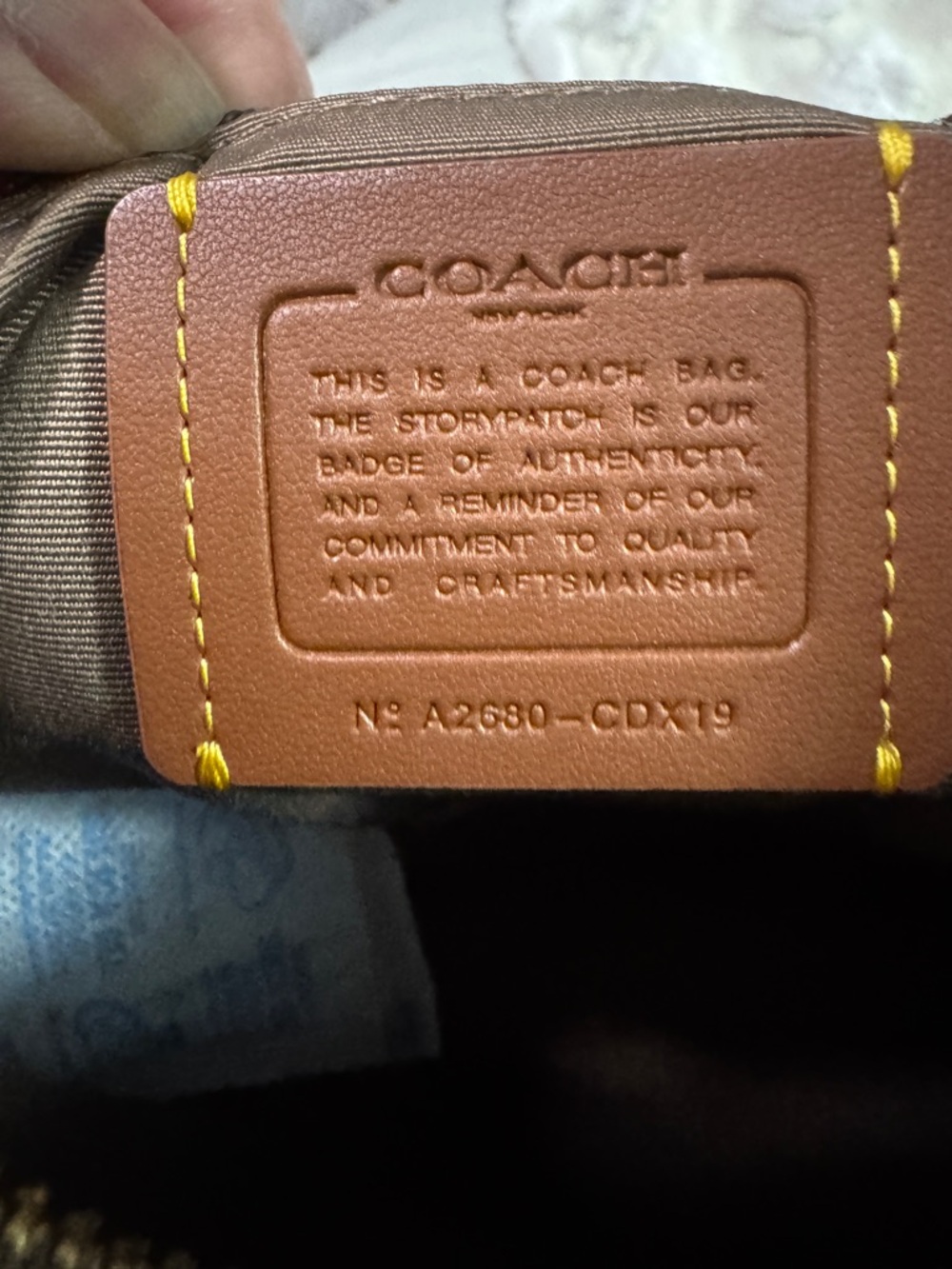 COACH Brown Signature Crescent jacquard  Bag Floral Embroidery Emily new - Picture 5 of 6